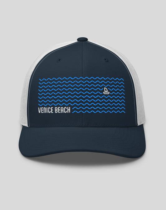 Venice Beach Dreamin' Trucker Hat - Navy/White