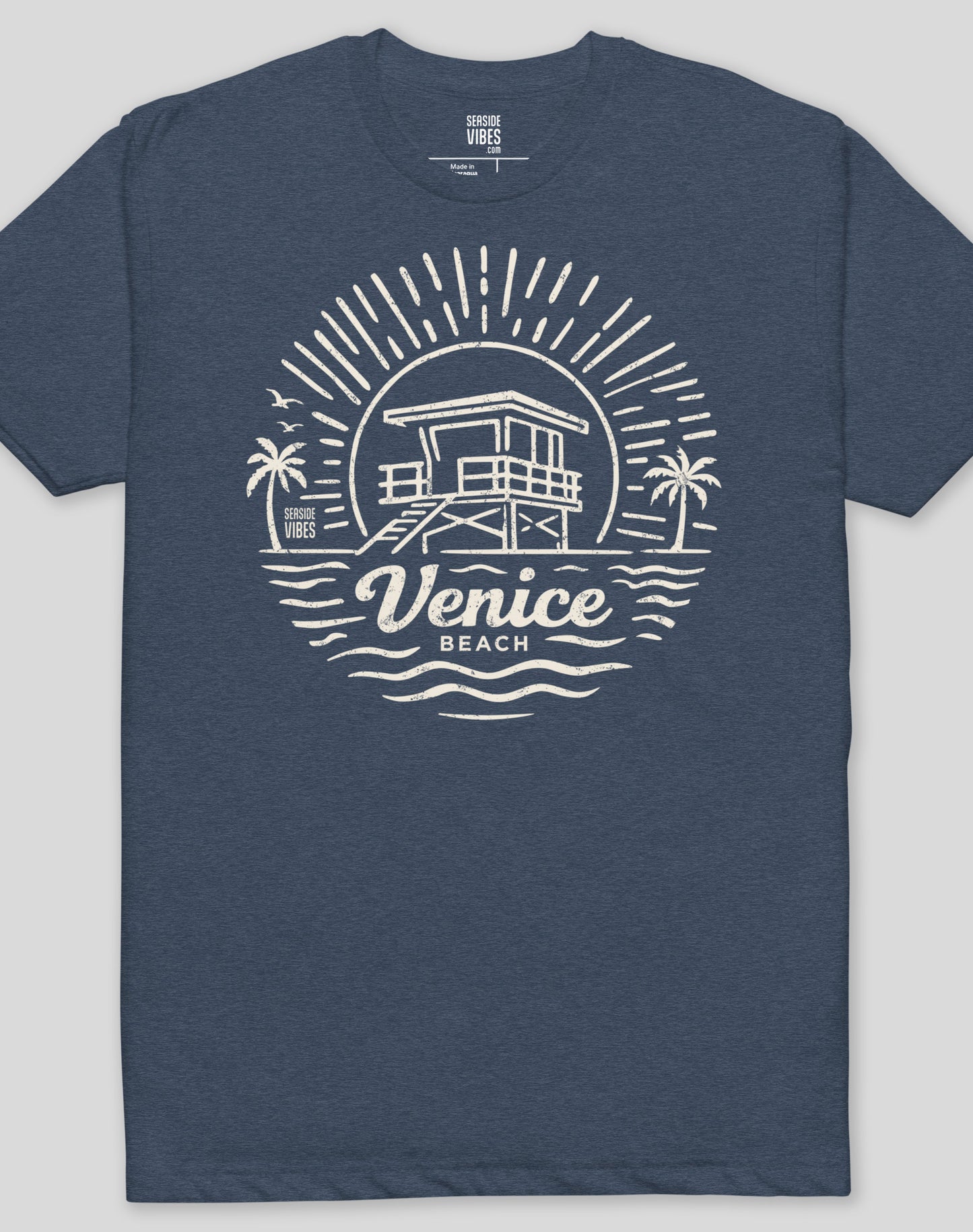 Venice Beach Sunrise Session Tee - Cotton Blend | Midnight Navy