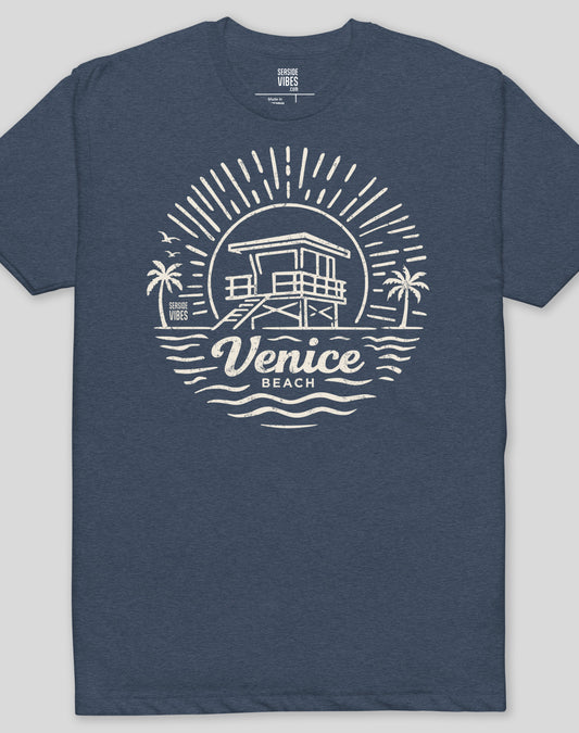 Venice Beach Sunrise Session Tee - Cotton Blend | Midnight Navy
