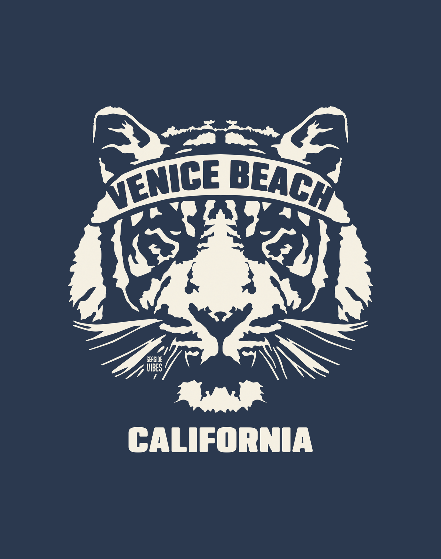 Venice Beach Tiger Ambush Tee - Cotton Blend | Midnight Navy