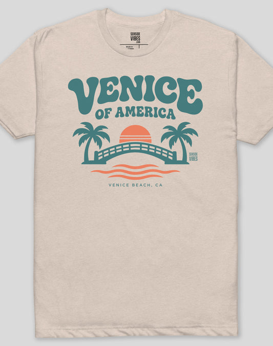Venice of America Tee - Cotton Blend | Sand