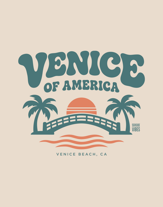 Venice of America Tee - Cotton Blend | Sand