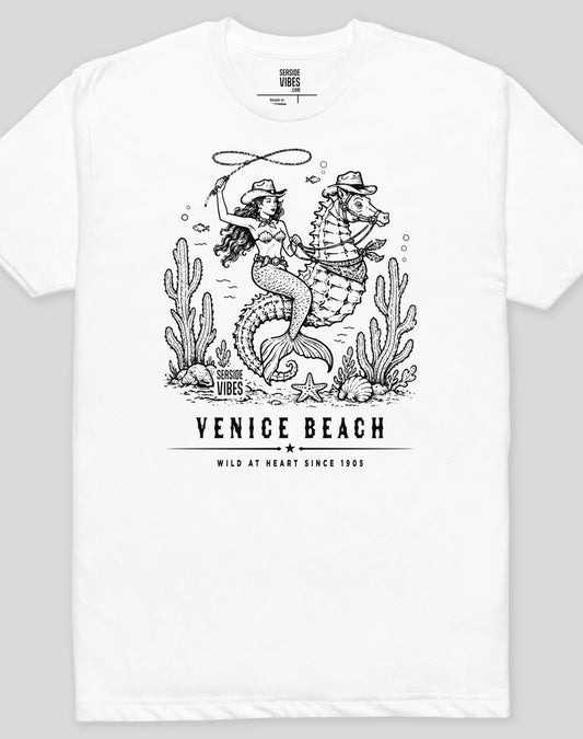 Venice Beach Wild at Heart Since 1905 Tee - Cotton Blend | White