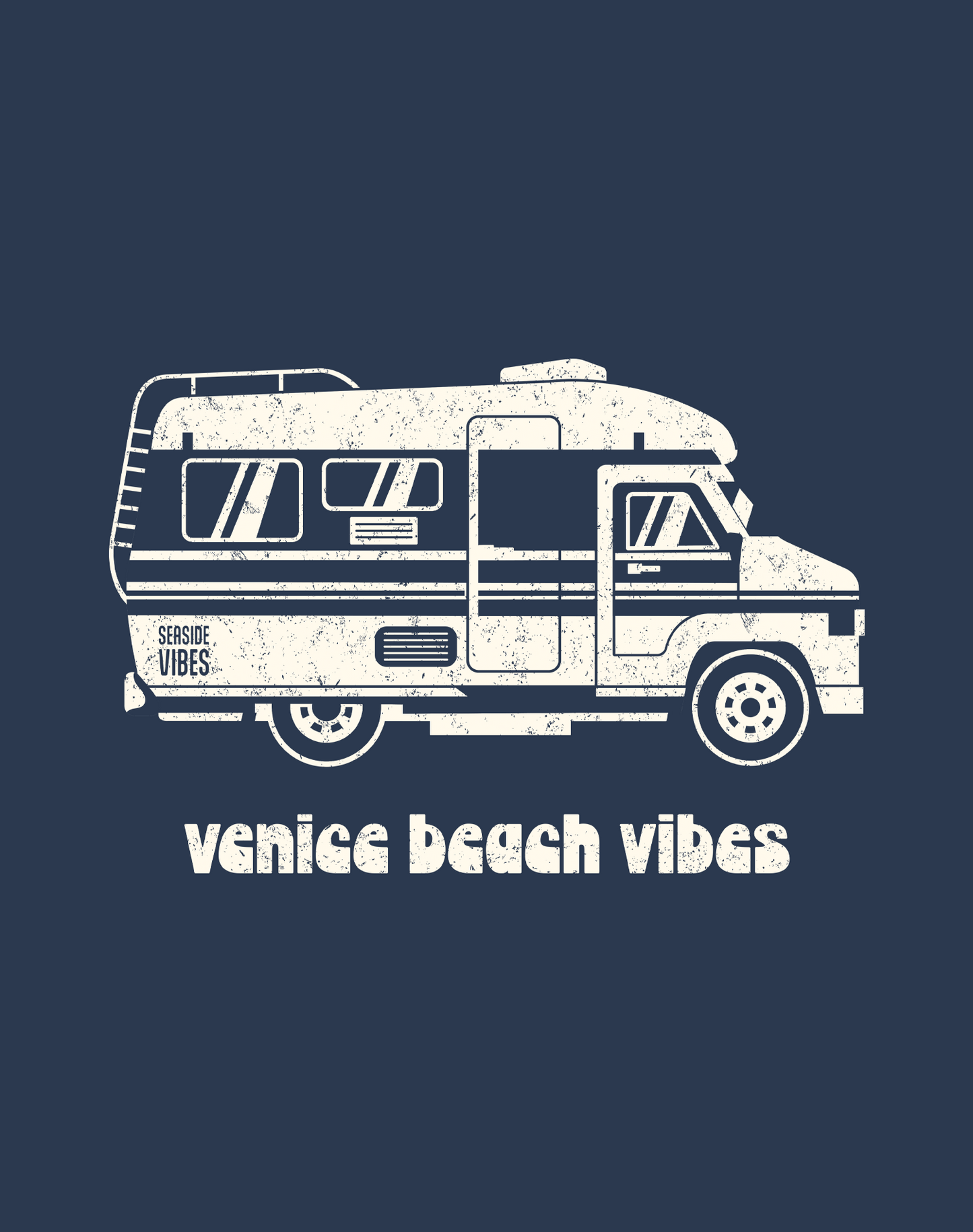 Venice Beach RV Vibes Tee - Cotton Blend | Midnight Navy