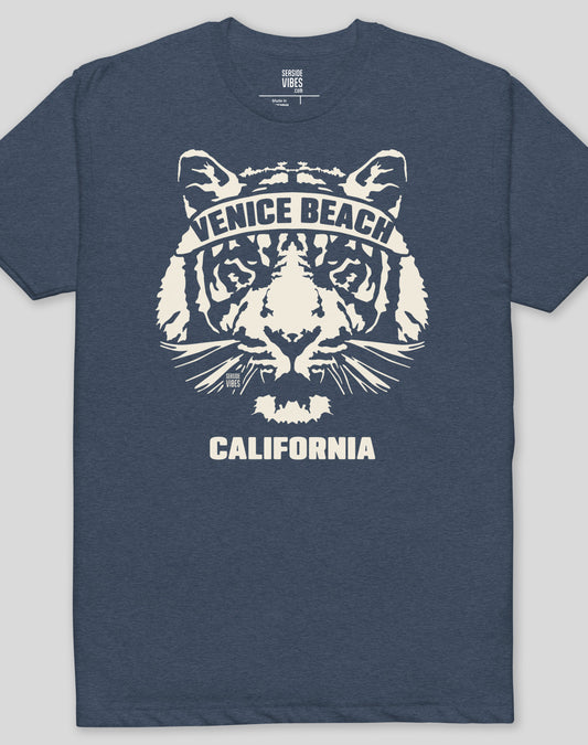 Venice Beach Tiger Ambush Tee - Cotton Blend | Midnight Navy