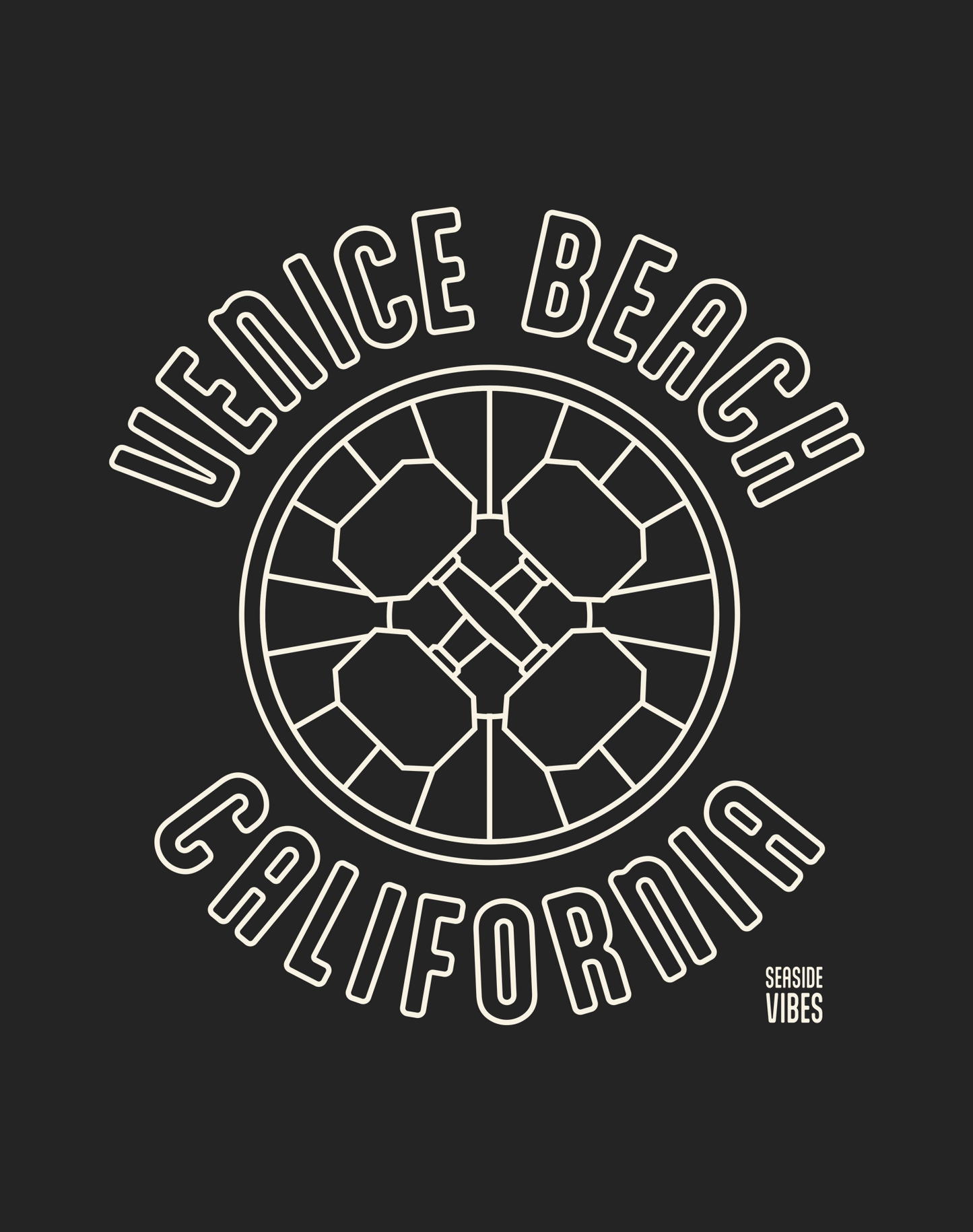 Muscle Beach Sunset Tee - Cotton Blend | Charcoal