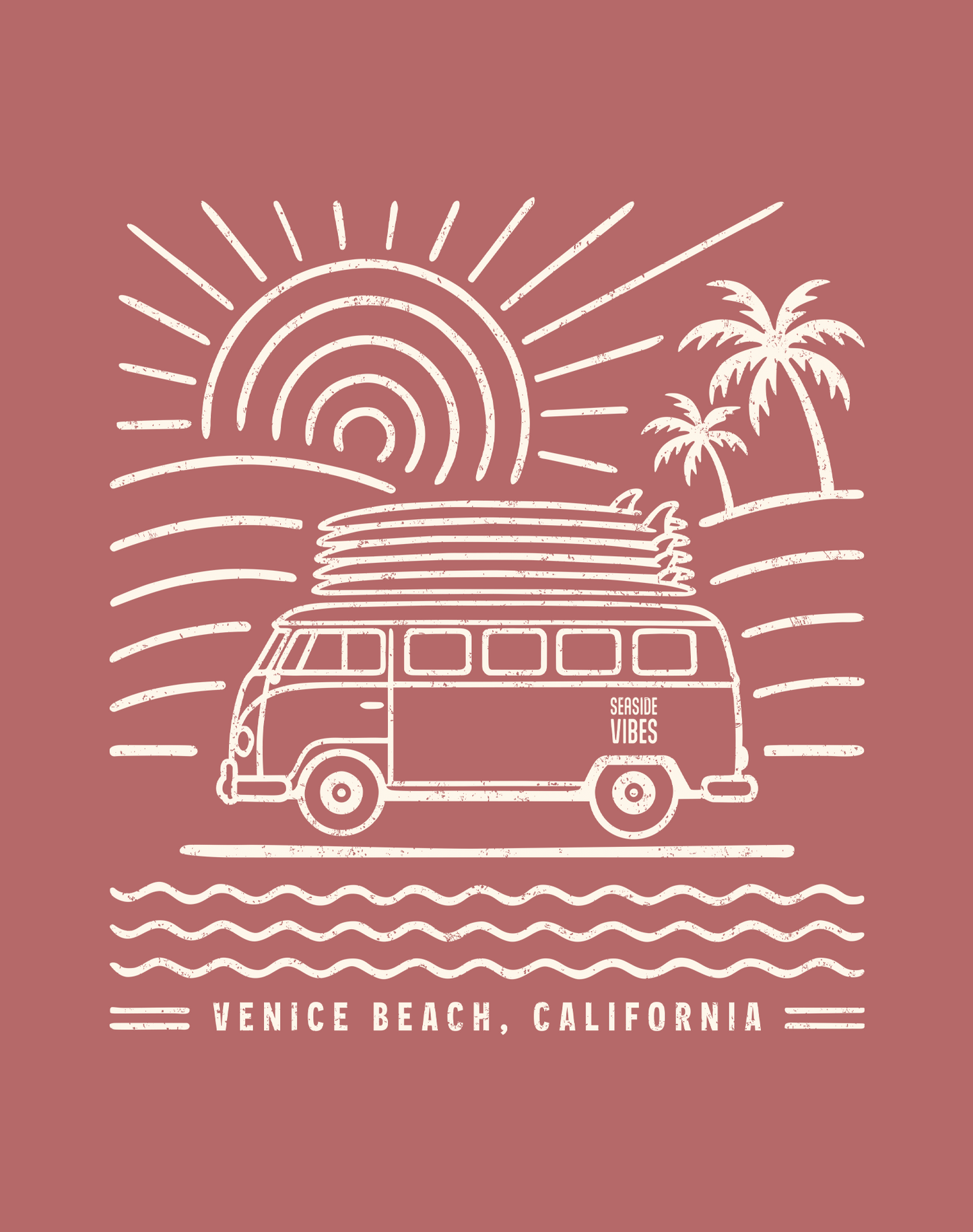 Venice Beach Endless Summer Tee - Cotton Blend | Heather Mauve