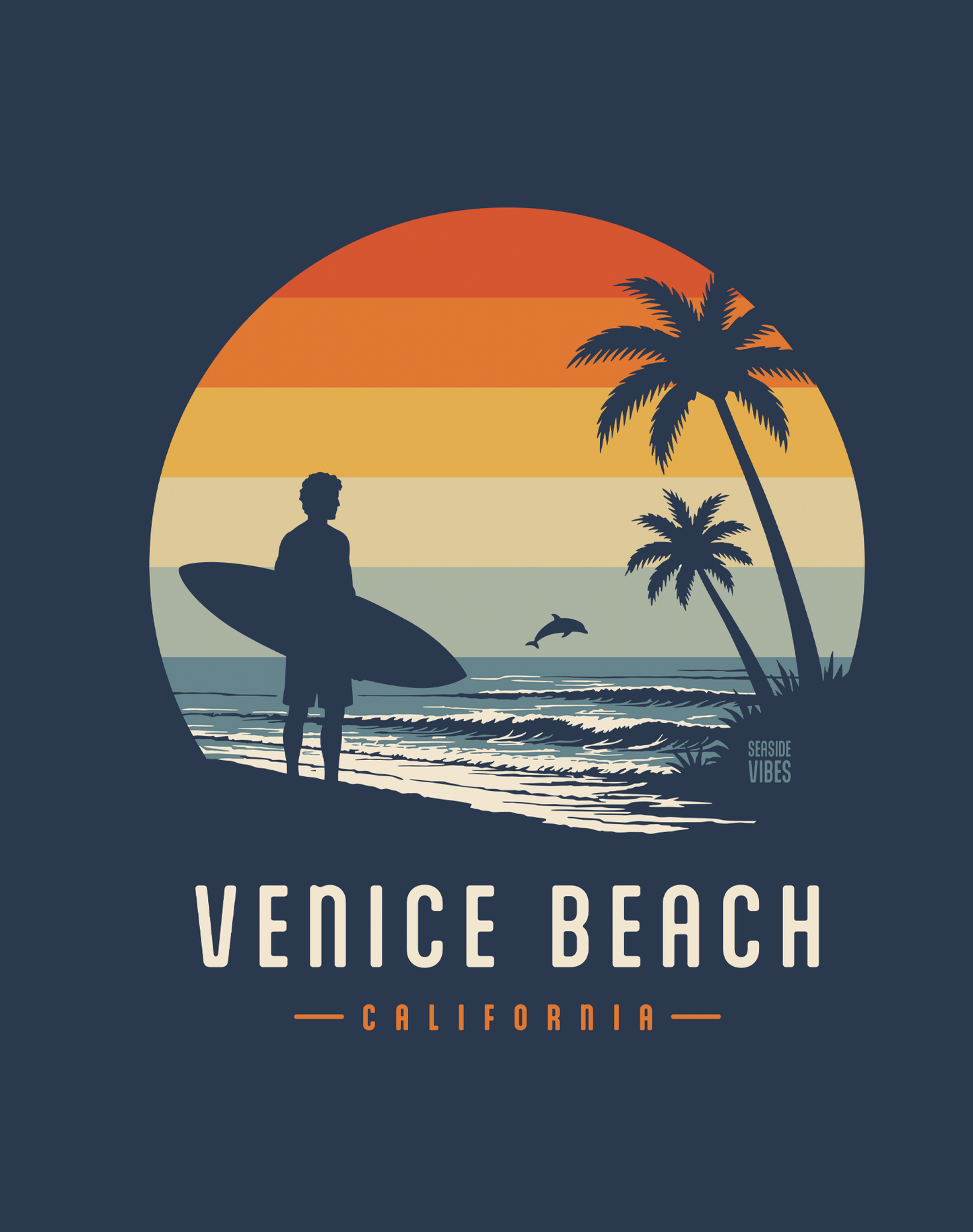 Venice Beach Away From Keyboard Tee - Cotton Blend | Midnight Navy