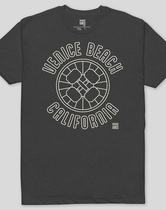 Muscle Beach Sunset Tee - Cotton Blend | Charcoal