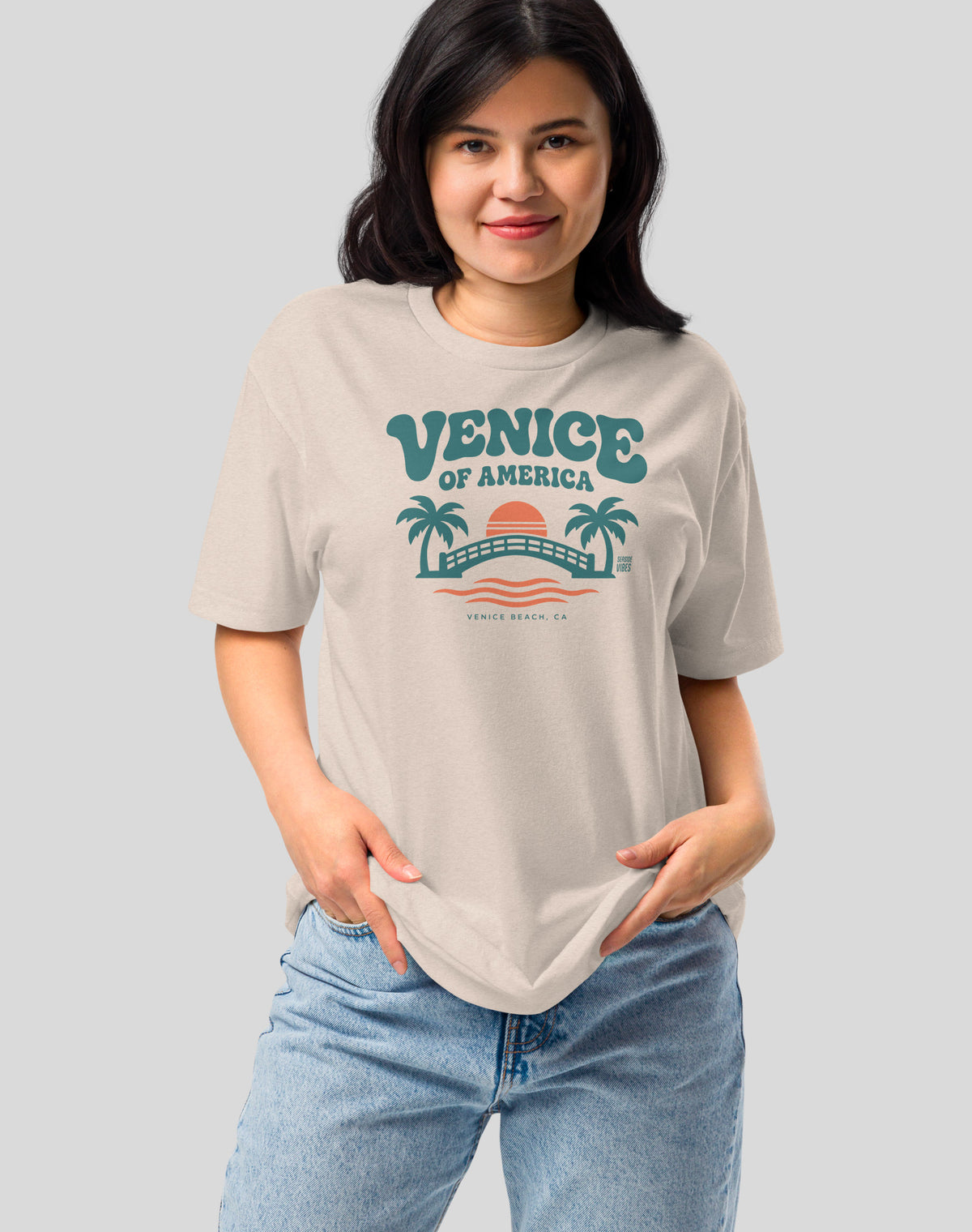 Venice of America Tee - Cotton Blend | Sand