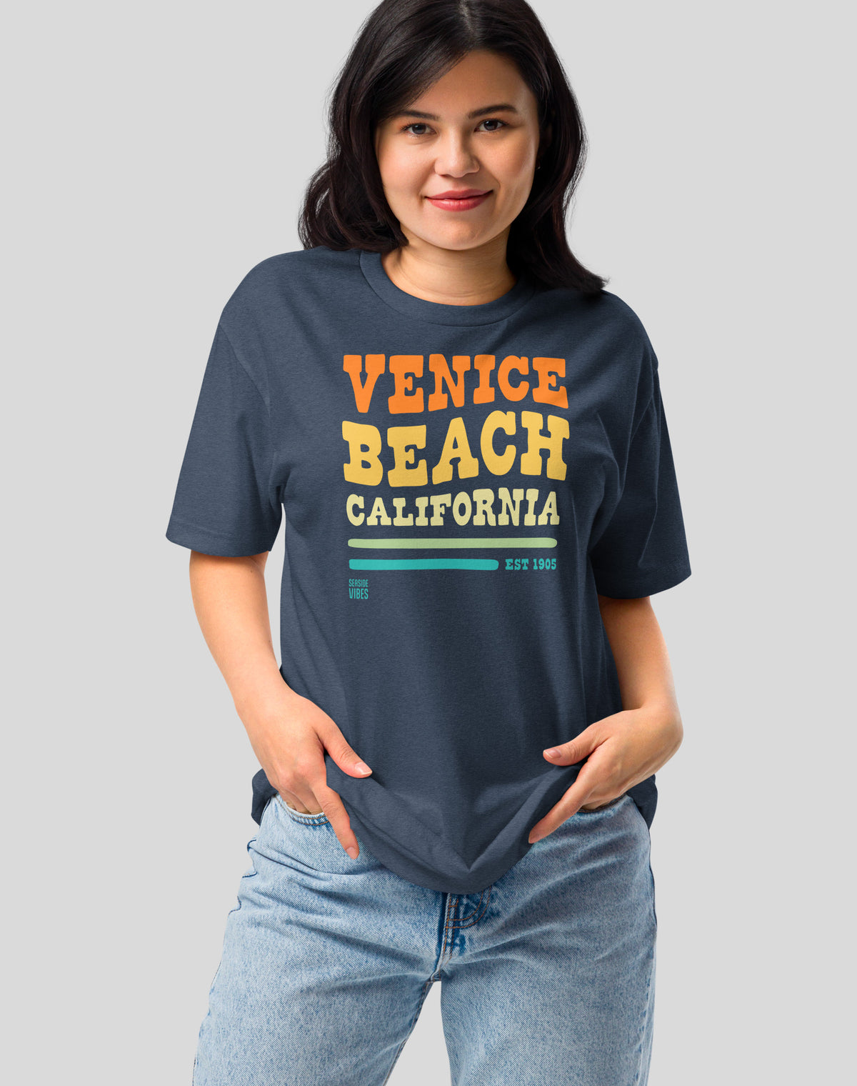 Venice Beach Vibes Tee - Cotton Blend | Midnight Navy