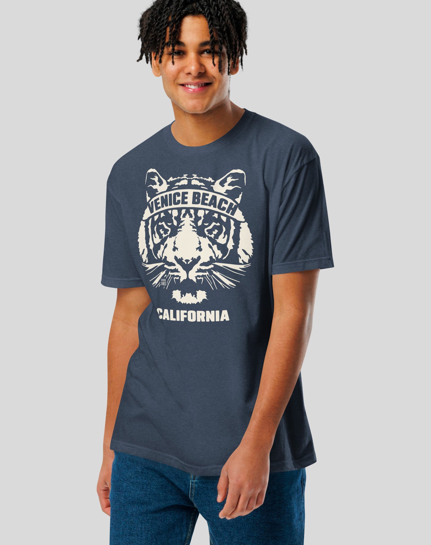 Venice Beach Tiger Ambush Tee - Cotton Blend | Midnight Navy