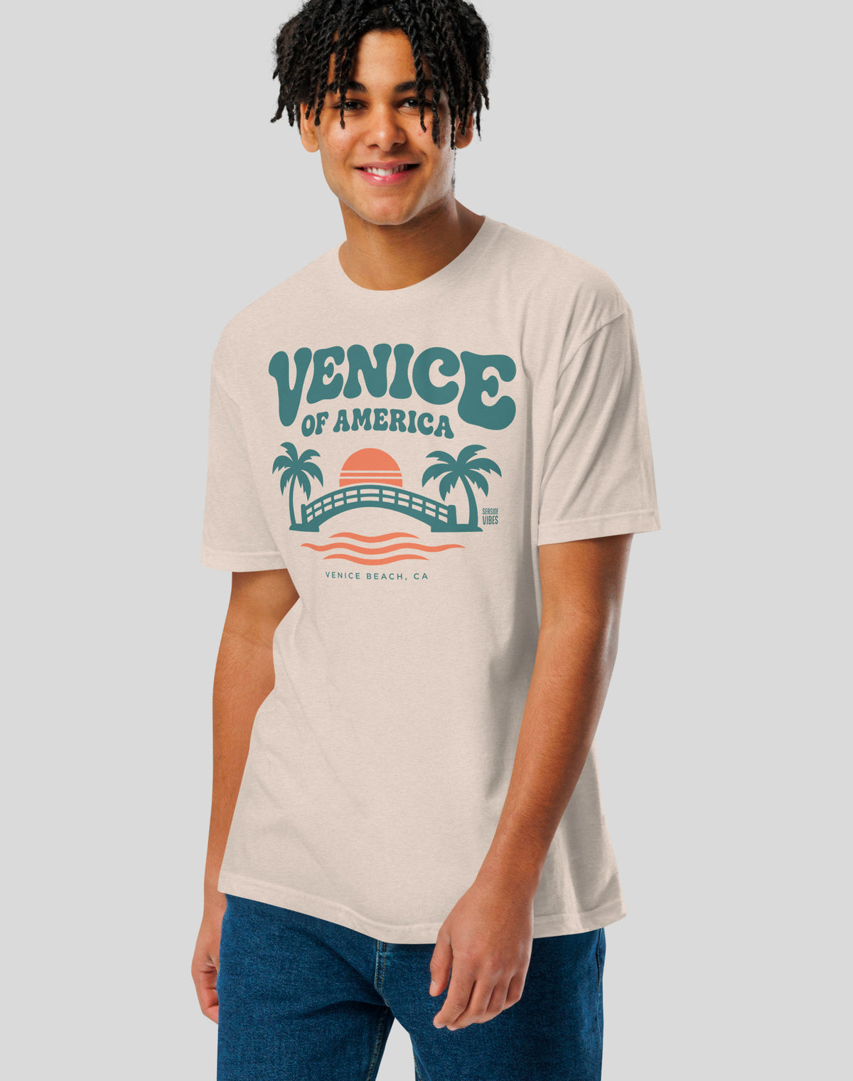 Venice of America Tee - Cotton Blend | Sand