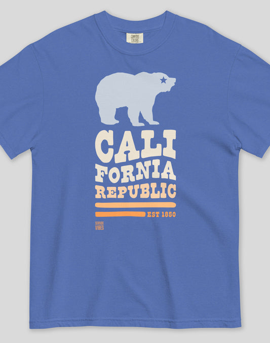 Unisex: California Republic Tee - 100% Cotton | Mystic Blue