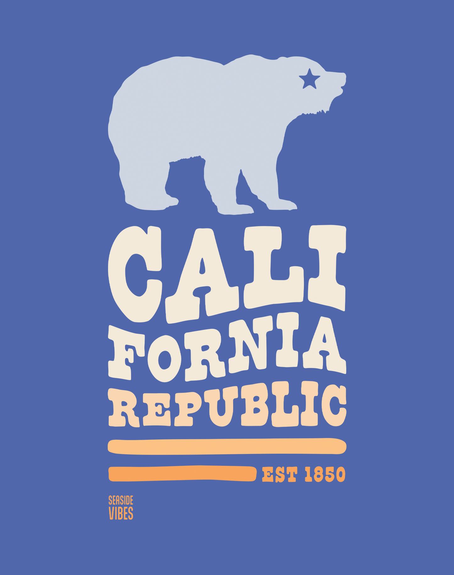 Unisex: California Republic Tee - 100% Cotton | Mystic Blue