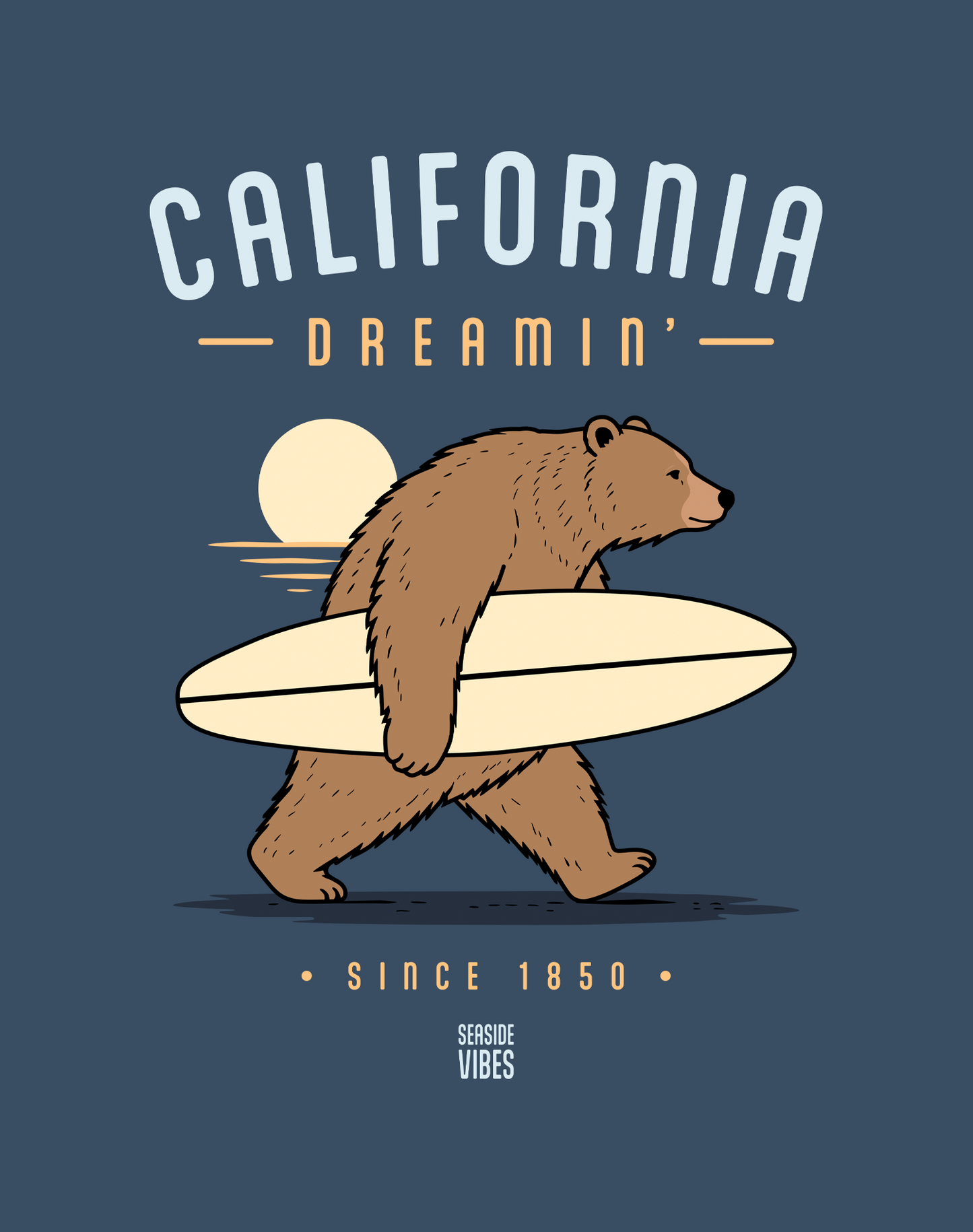 Unisex: California Dreamin' Tee - 100% Cotton | Midnight