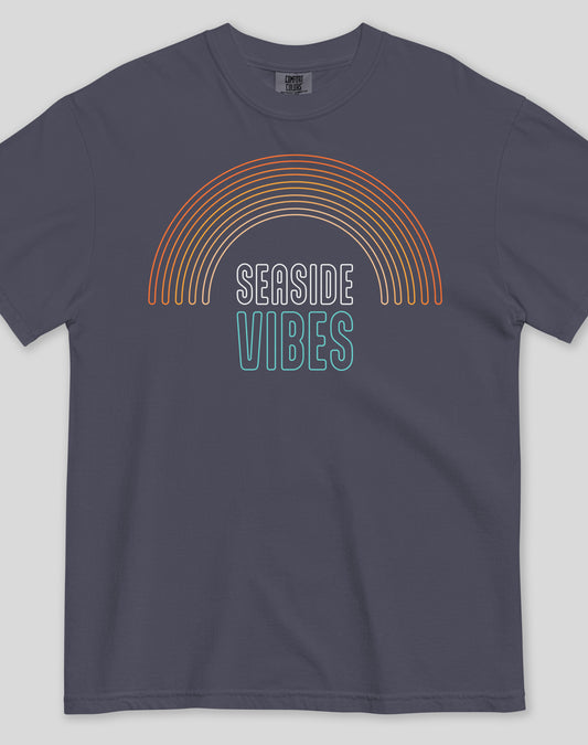 Unisex: Seaside Vibes Logo Tee - 100% Cotton | Navy