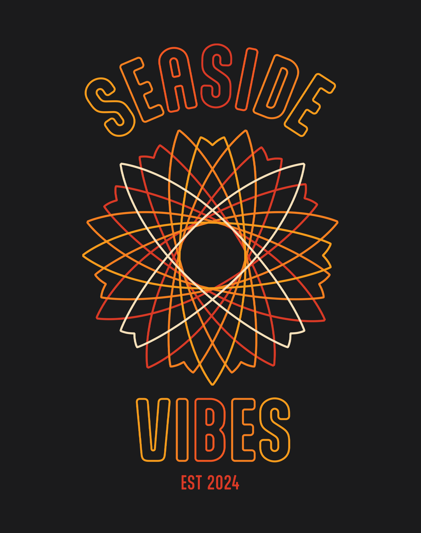 Unisex: Seaside Vibes Electric Surf Tee - 100% Cotton | Black