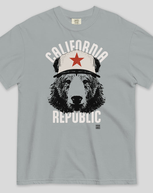 Unisex: California Republic AF Tee - 100% Cotton | Granite