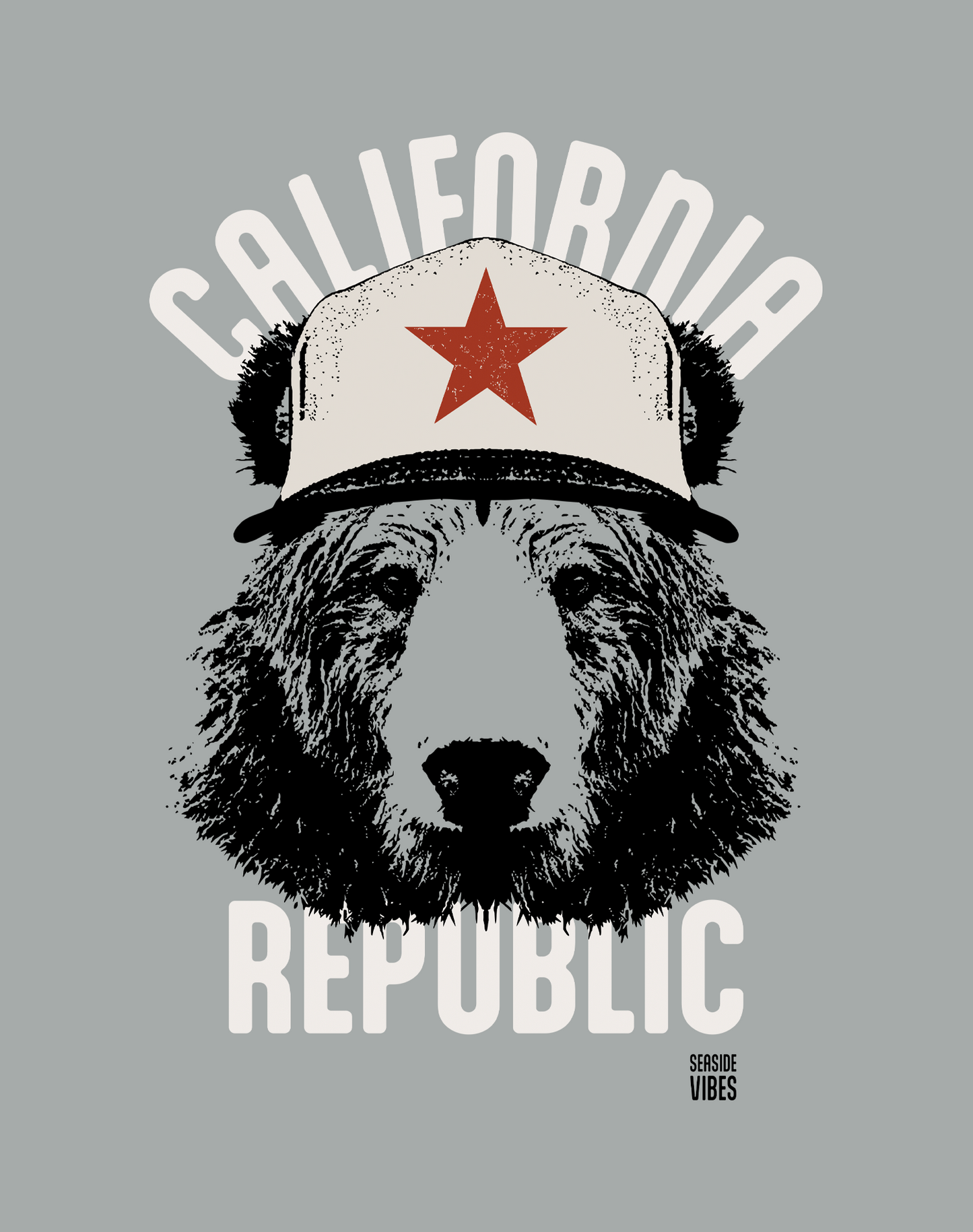 Unisex: California Republic AF Tee - 100% Cotton | Granite