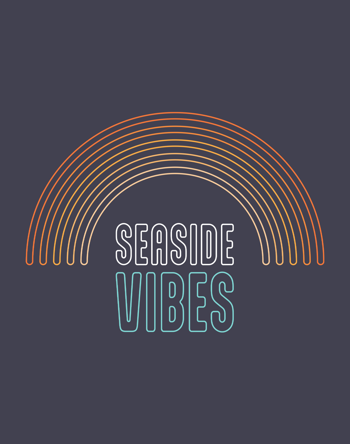 Unisex: Seaside Vibes Logo Tee - 100% Cotton | Navy