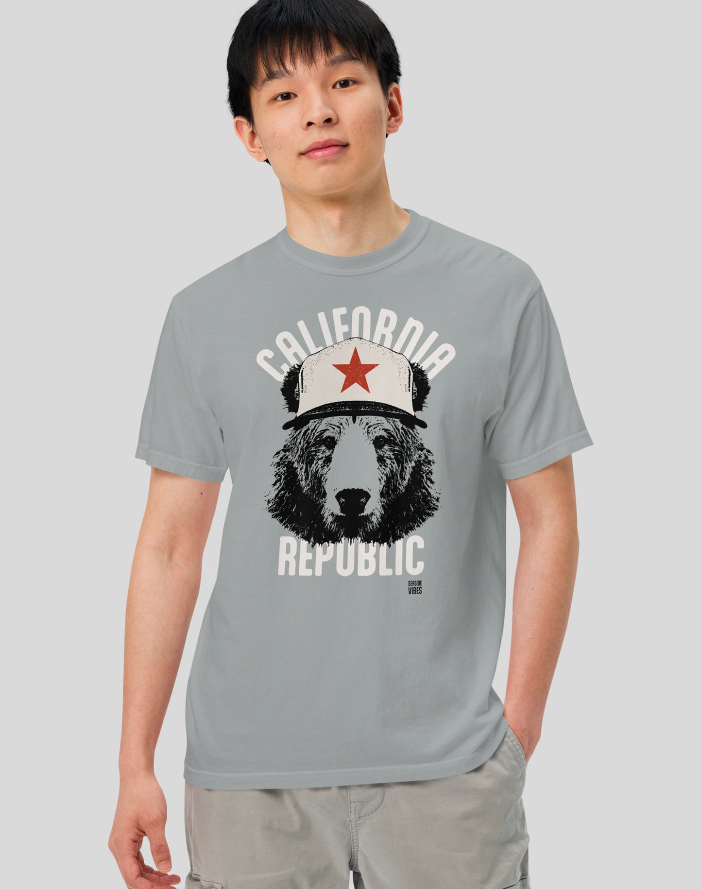 Unisex: California Republic AF Tee - 100% Cotton | Granite