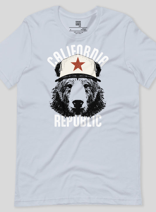 Unisex: California Republic AF Tee - Light Blue