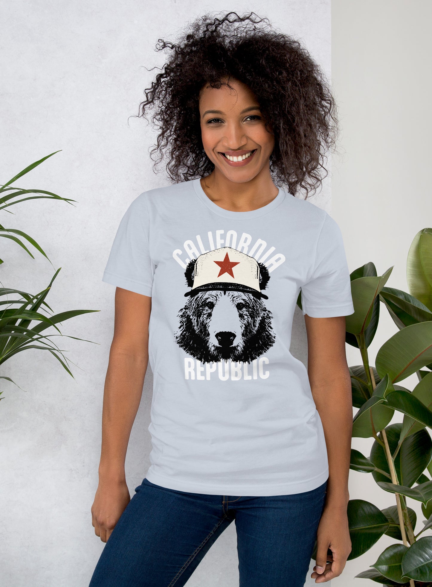 Unisex: California Republic AF Tee - Light Blue