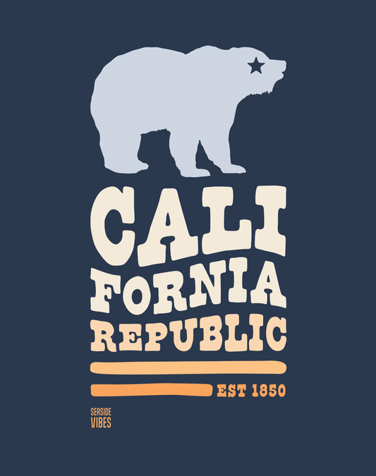 California Republic Bear Tee - Cotton Blend | Midnight Navy