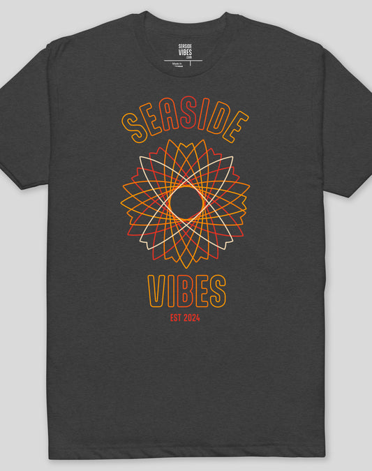 Seaside Vibes Electric Surf Tee - Cotton Blend | Charcoal