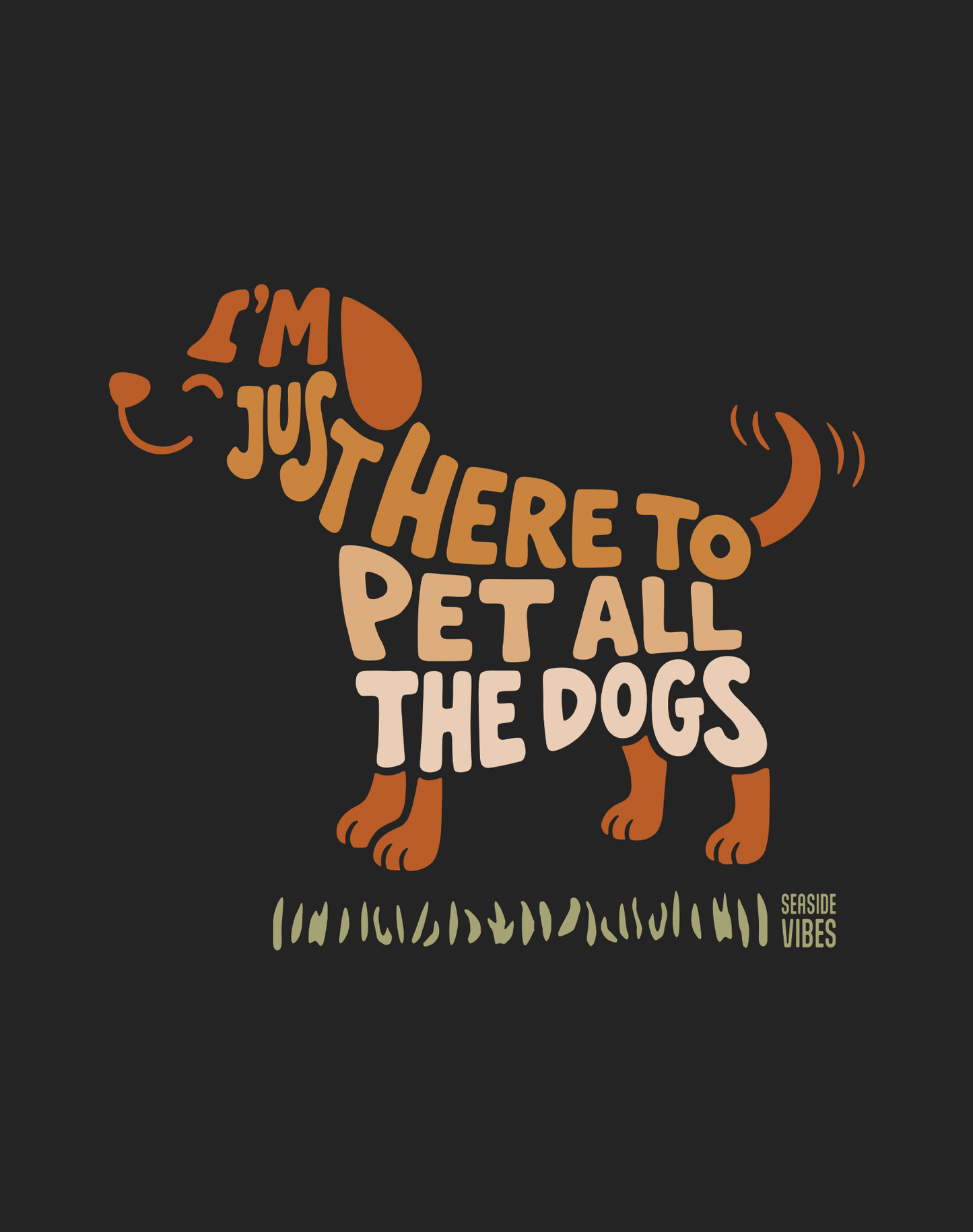 I'm Just Here to Pet all the Dogs Tee - Cotton Blend | Charcoal