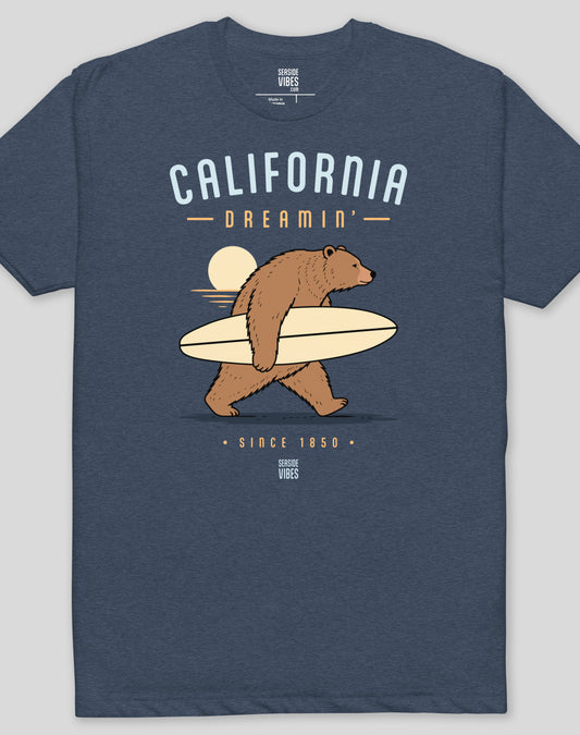 California Dreamin' Bear Tee - Cotton Blend | Midnight Navy