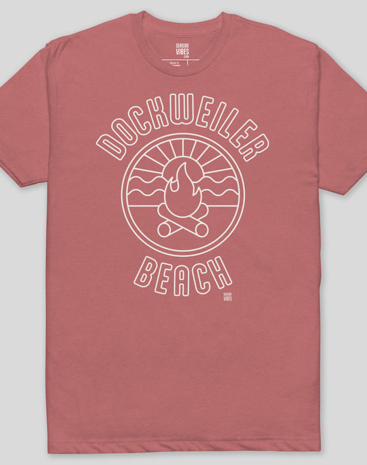 Dockweiler Beach Sunset Tee - Cotton Blend | Heather Mauve