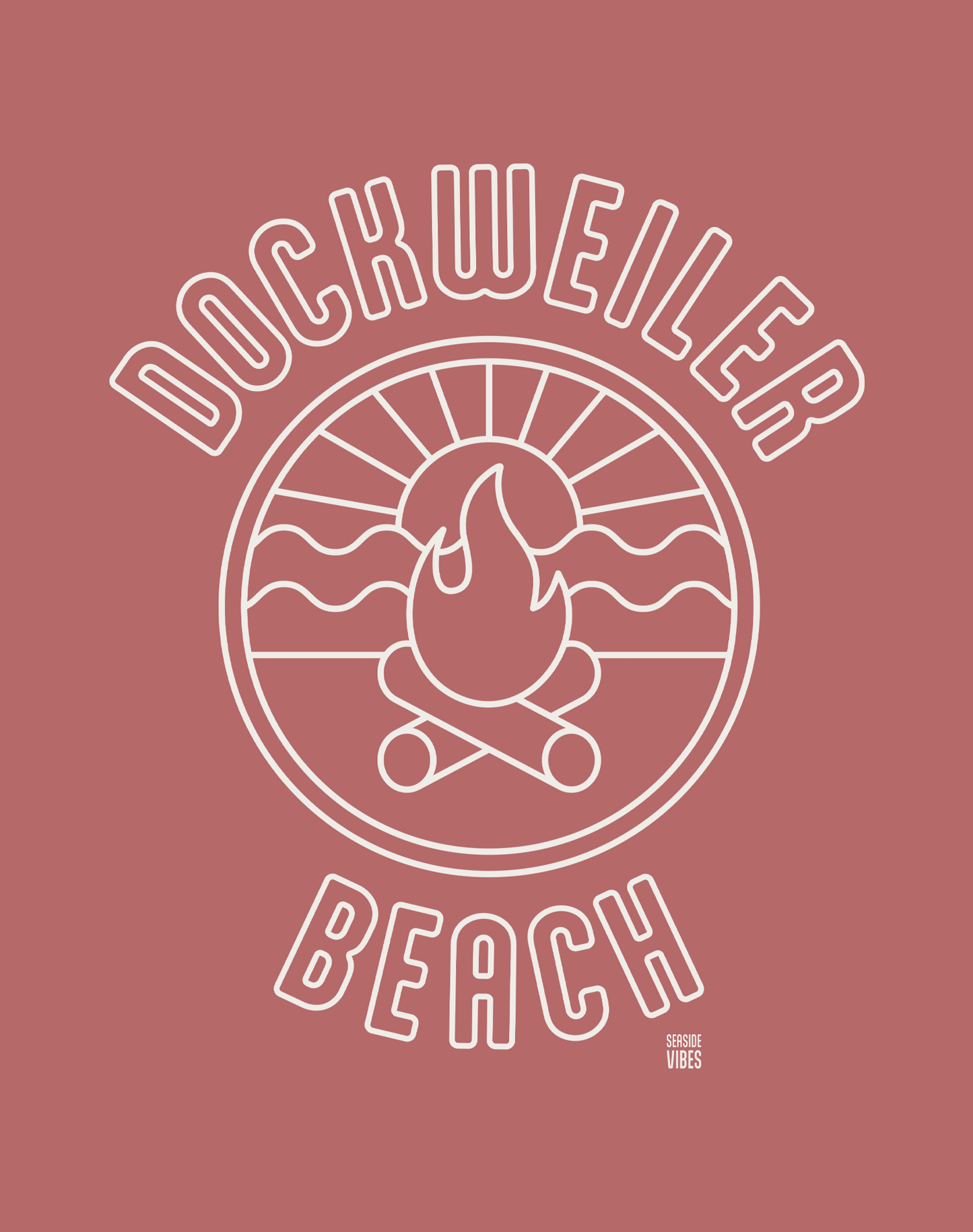 Dockweiler Beach Sunset Tee - Cotton Blend | Heather Mauve