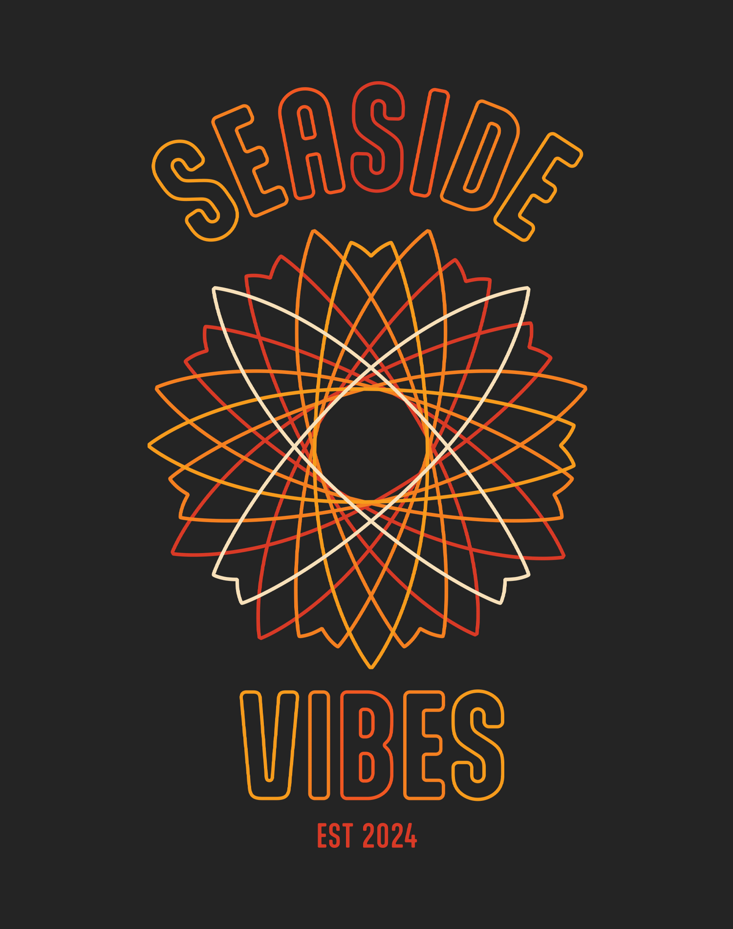 Seaside Vibes Electric Surf Tee - Cotton Blend | Charcoal