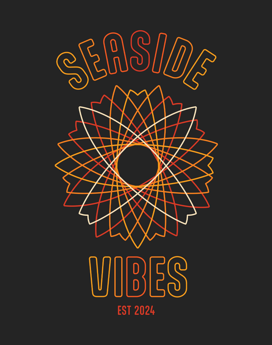 Seaside Vibes Electric Surf Tee - Cotton Blend | Charcoal