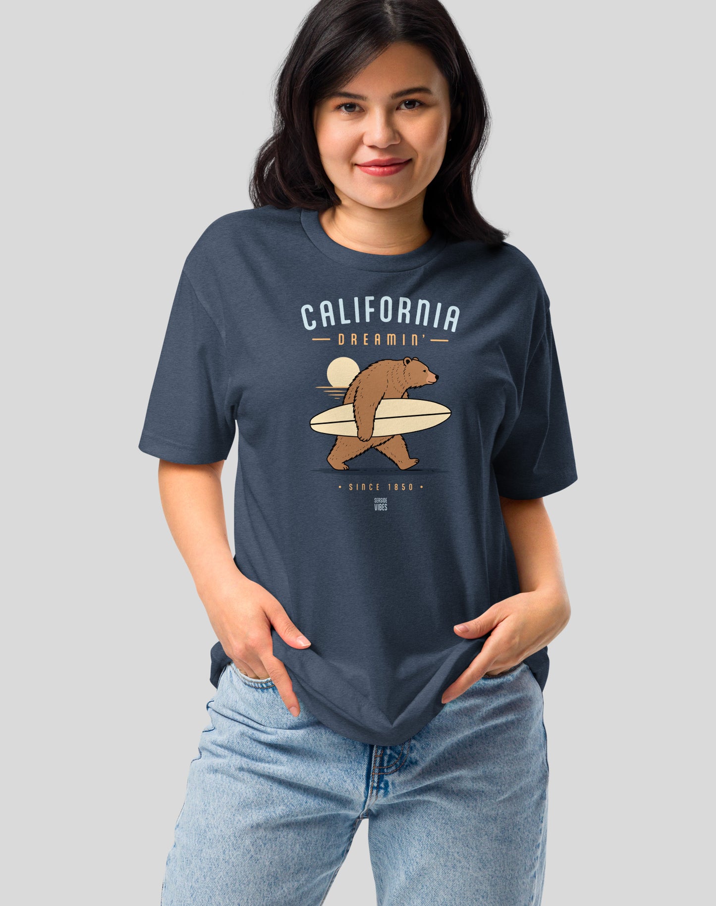 California Dreamin' Bear Tee - Cotton Blend | Midnight Navy