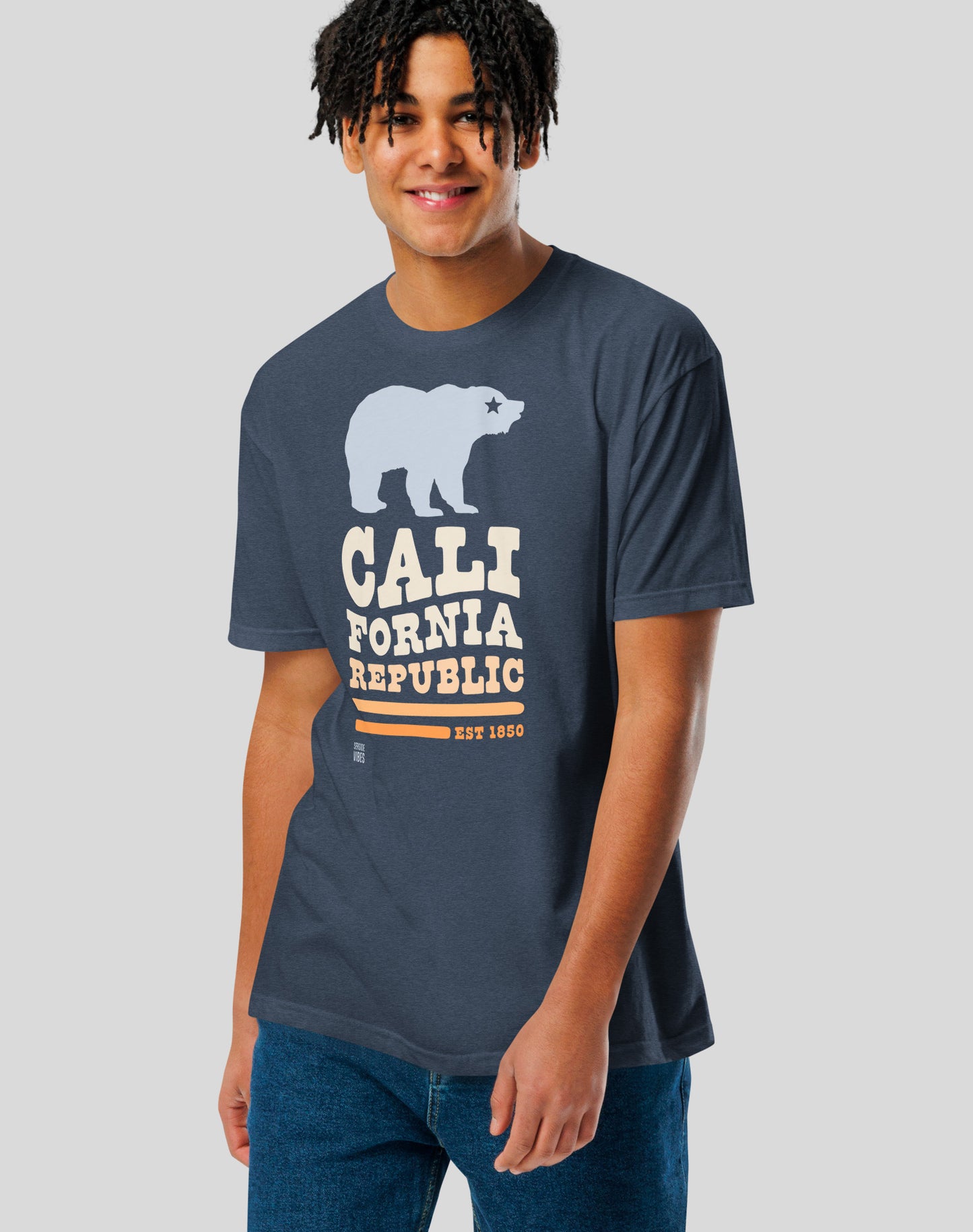 California Republic Bear Tee - Cotton Blend | Midnight Navy