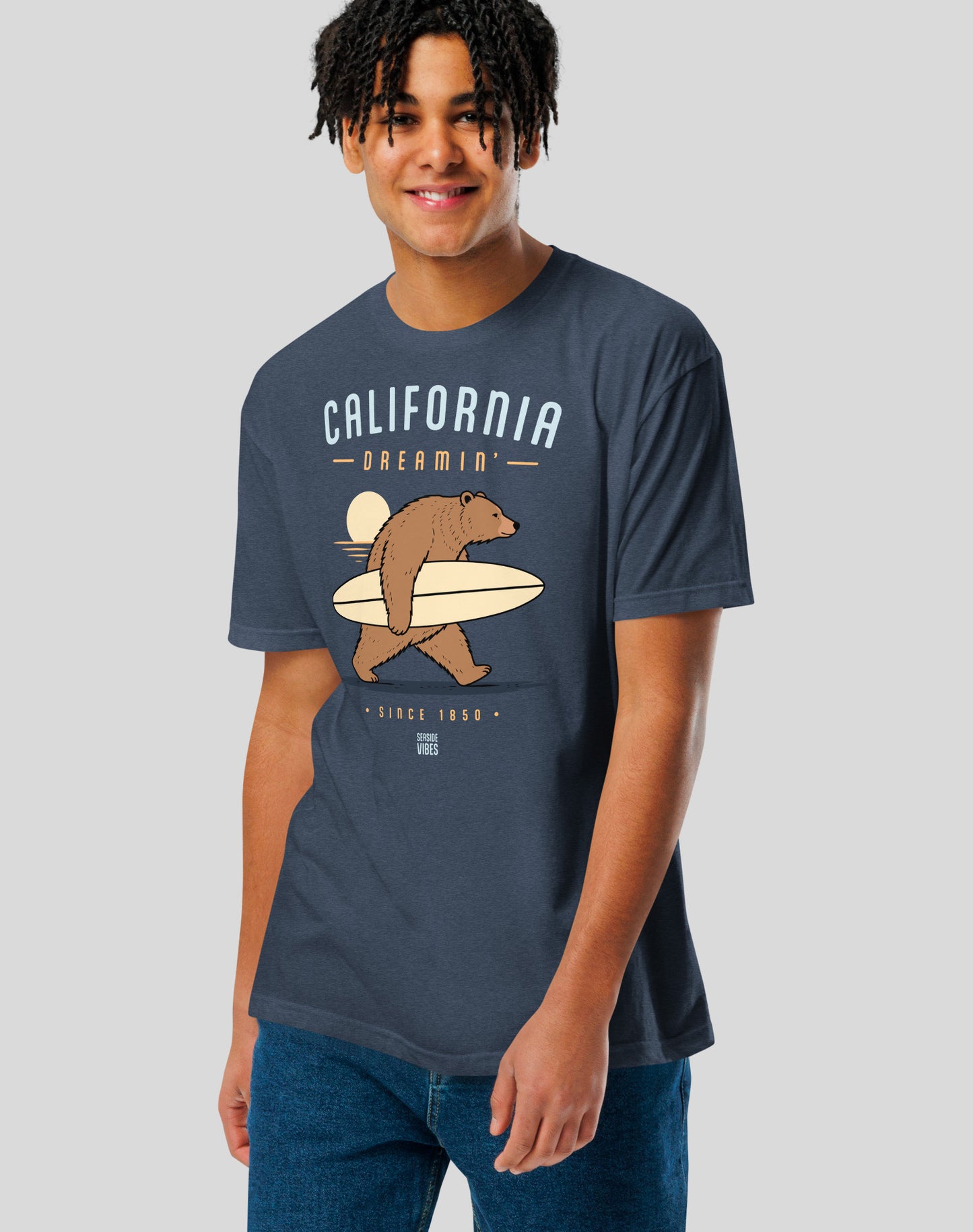 California Dreamin' Bear Tee - Cotton Blend | Midnight Navy